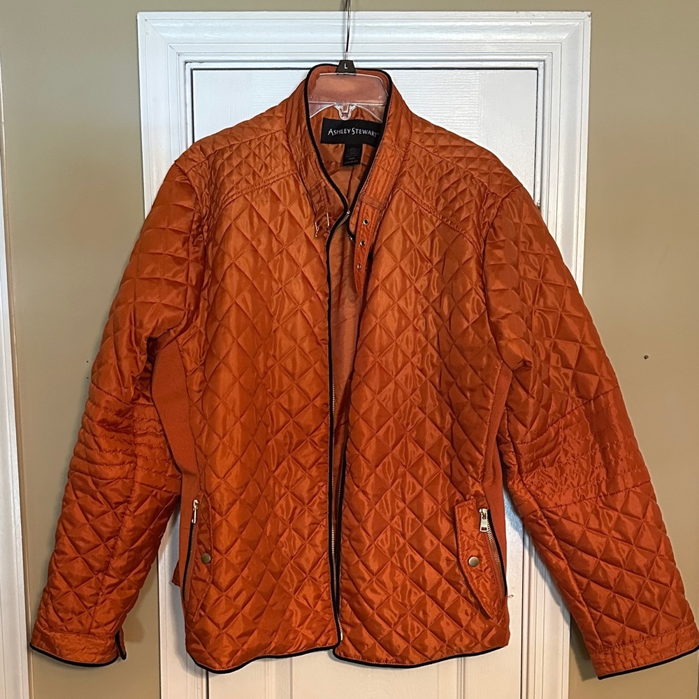 Ashley Stewart Rust Quilted Jacket